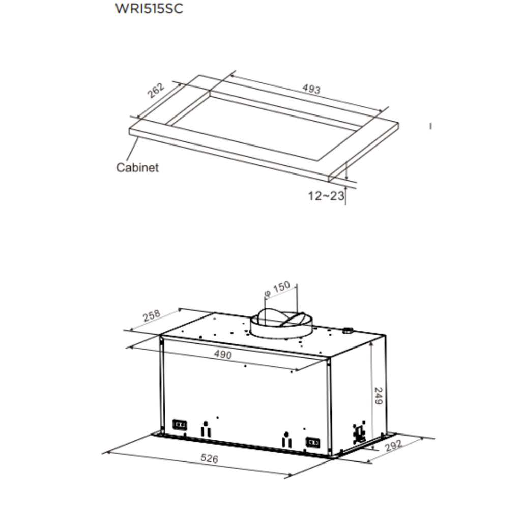 Westinghouse WRI515SC 52cm Integrated Rangehood