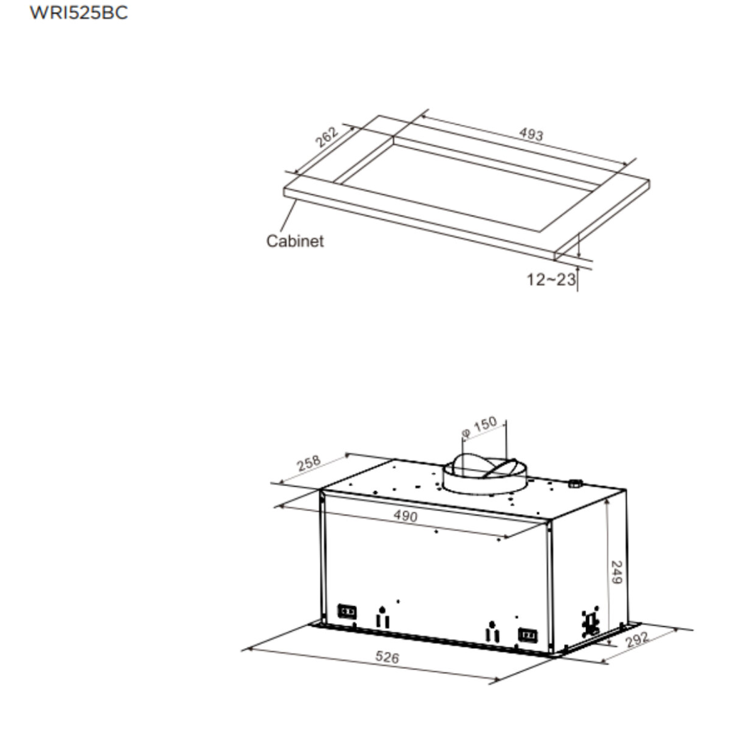 Westinghouse WRI525BC 52cm Integrated Rangehood
