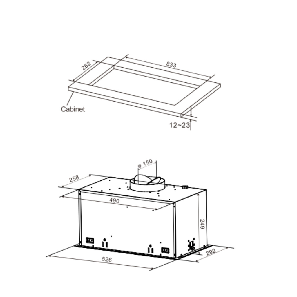 Westinghouse WRI825BC 86cm Integrated Rangehood