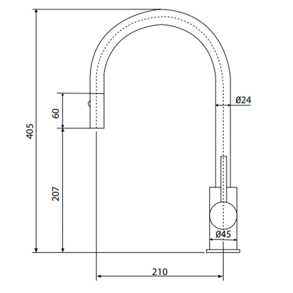 Artusi ASM301X Gooseneck Mixer Tap