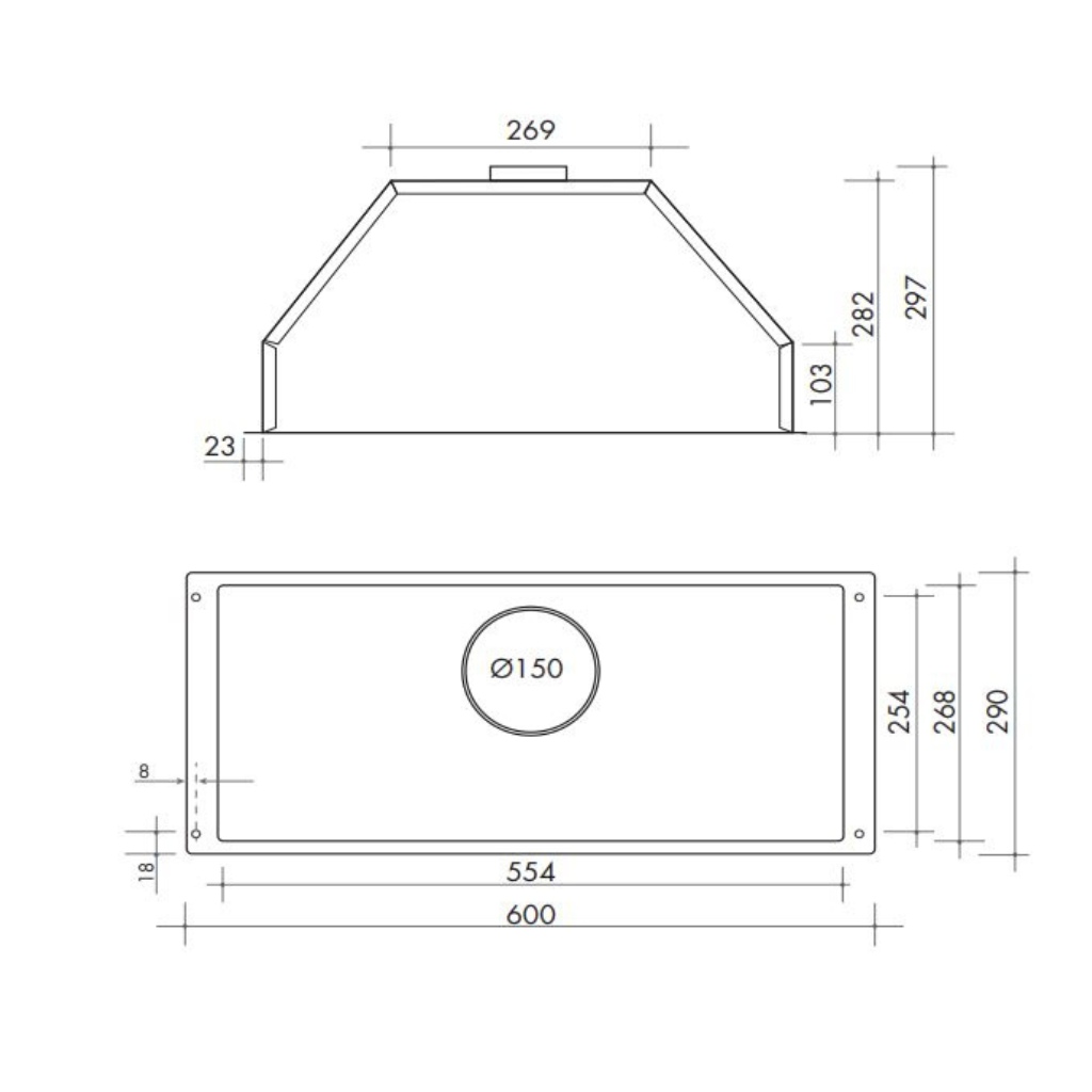 Artusi AUM60B 60cm Undermount Rangehood