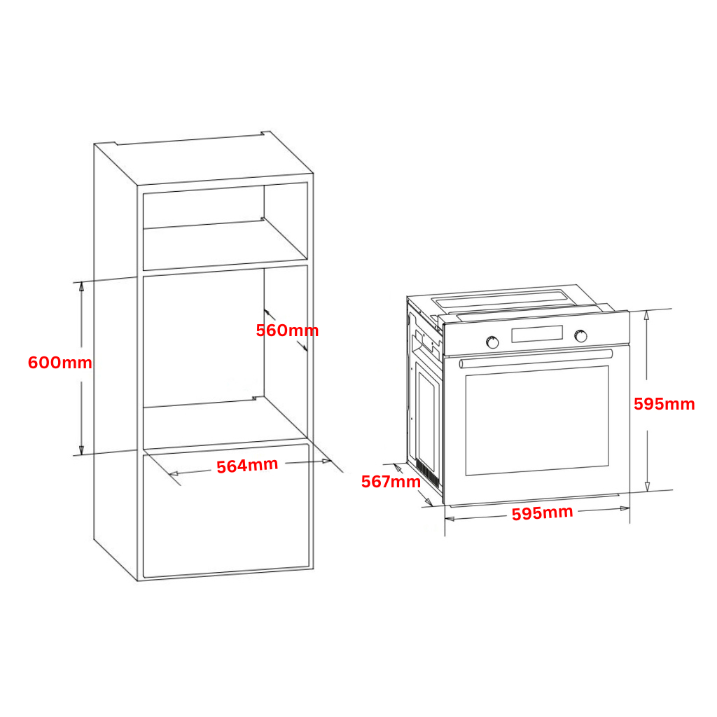 Artusi AO676X Dimension Image - The Appliance Guys