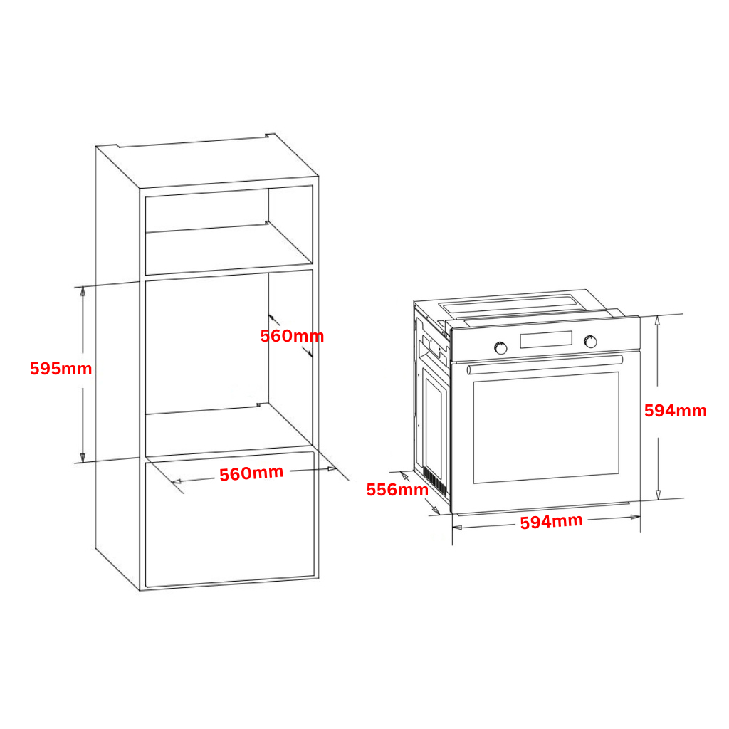 Artusi AOS652X Dimension Image - The Appliance Guys