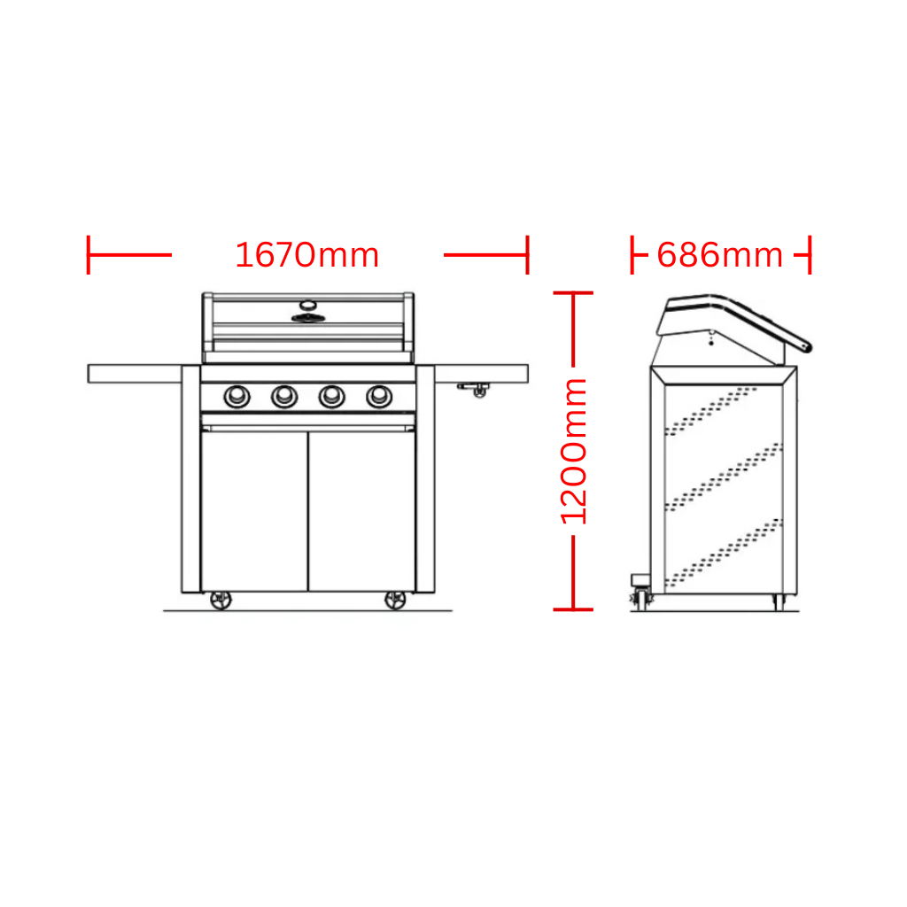 BeefEater BMG1641DA Dimension Image - The Appliance Guys