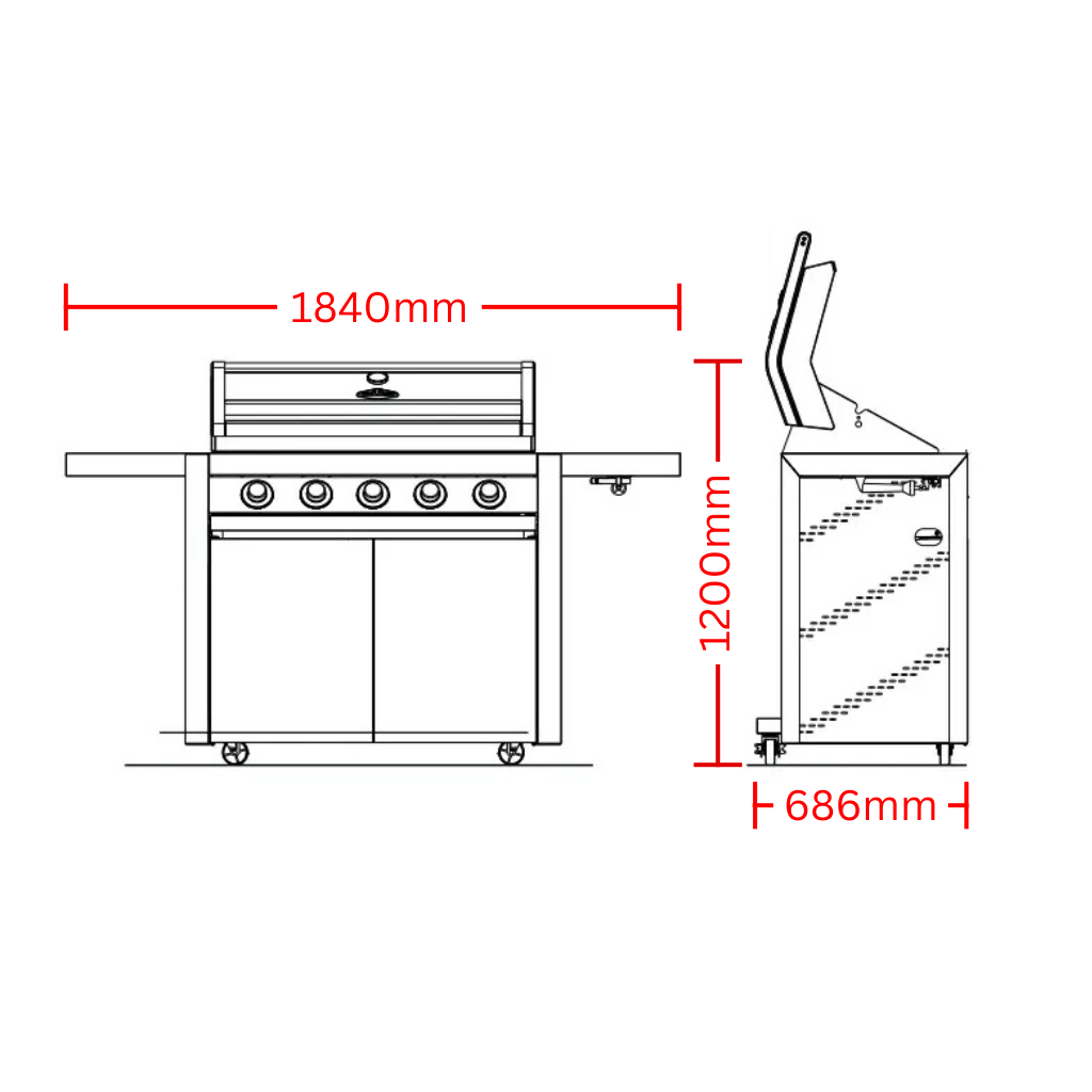 BeefEater BMG1651DA Dimension Image - The Appliance Guys