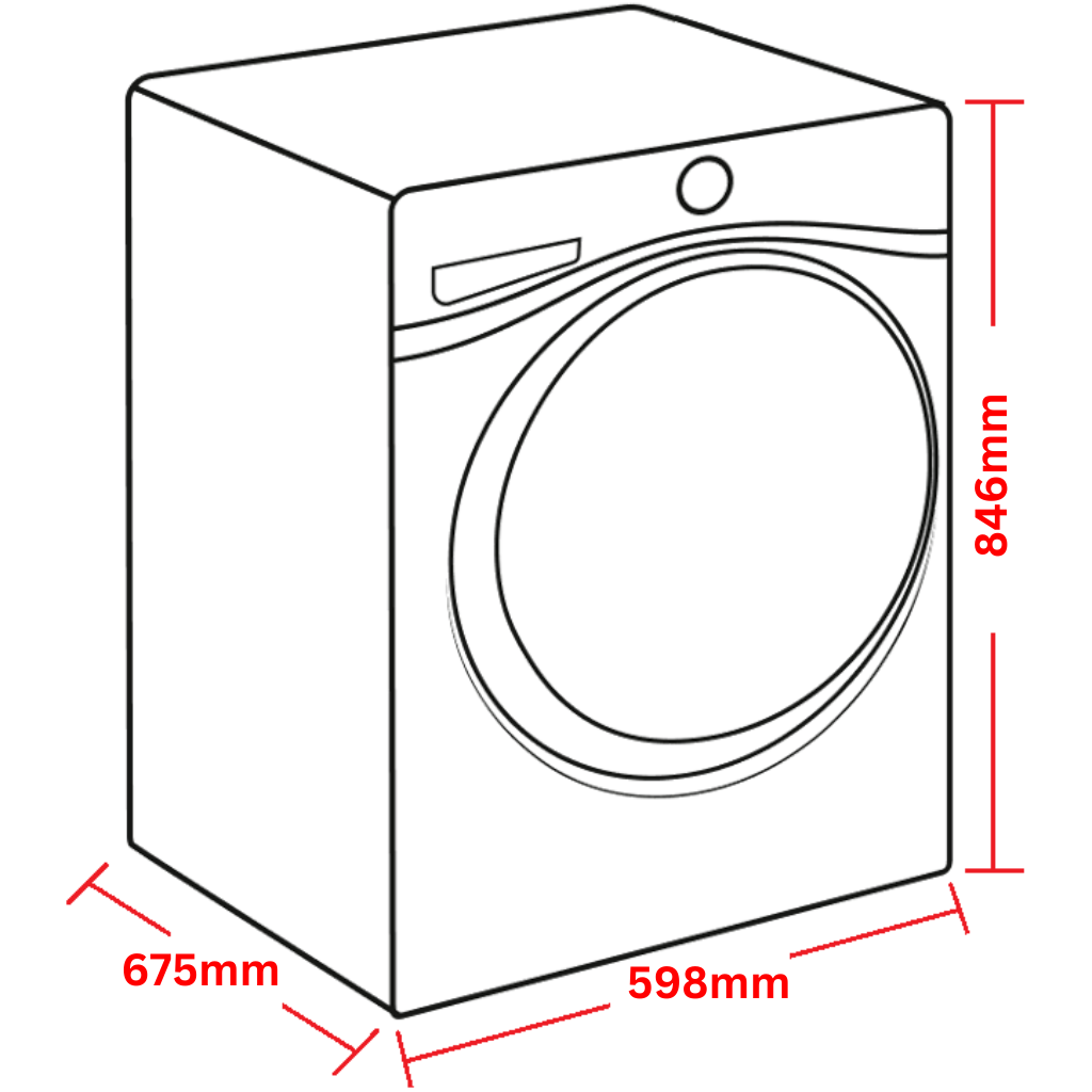 Beko BDPB104HW Dimension Image - The Appliance Guys