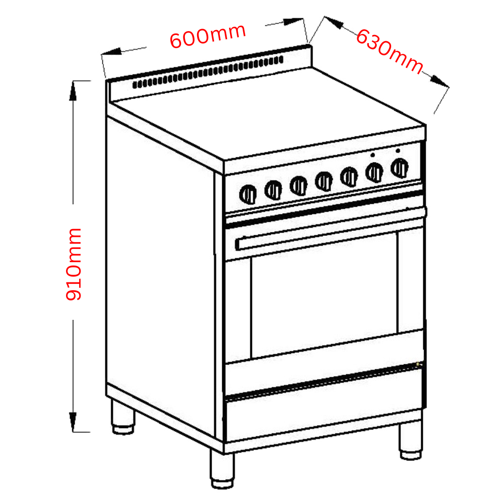Belling BMR60DODFCHR Dimension Image - The Appliance Guys