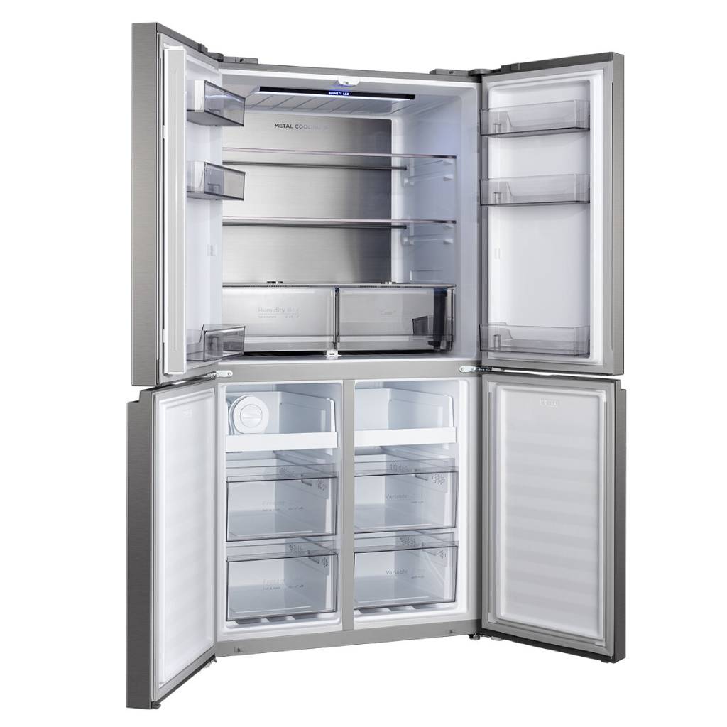 Chiq CCD596NS 601L Silver Cross Door Fridge