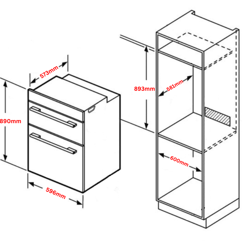 CHEF CVE662WB Dimension Image - The Appliance Guys