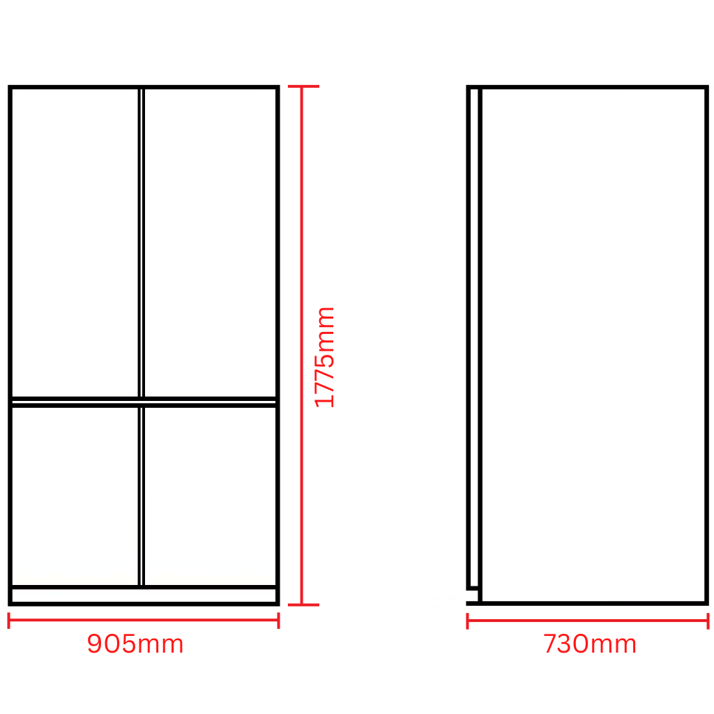 Chiq CCD596NS Dimension Image - The Appliance Guys