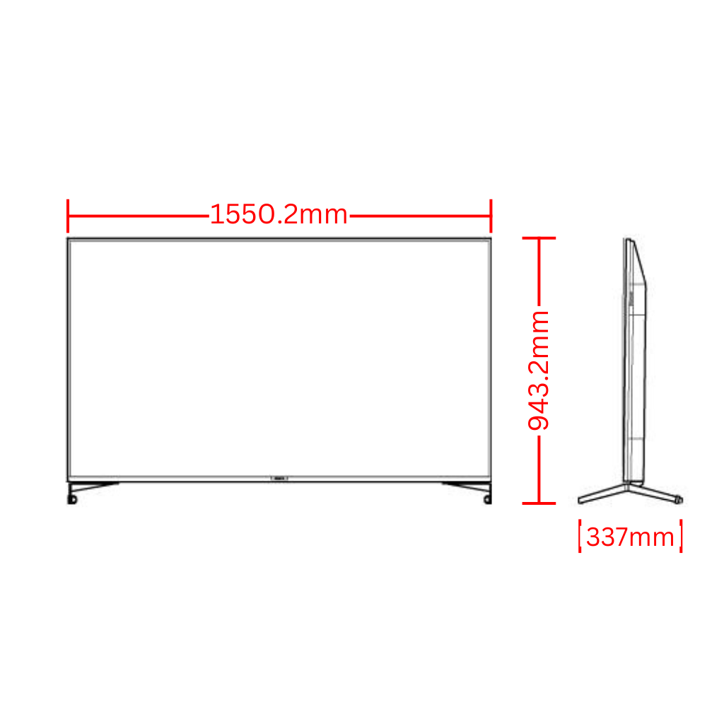 Chiq U70M9Q Dimension Image - The Appliance Guys