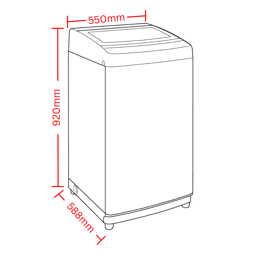 Chiq WTL65W Dimension Image - The Appliance Guys