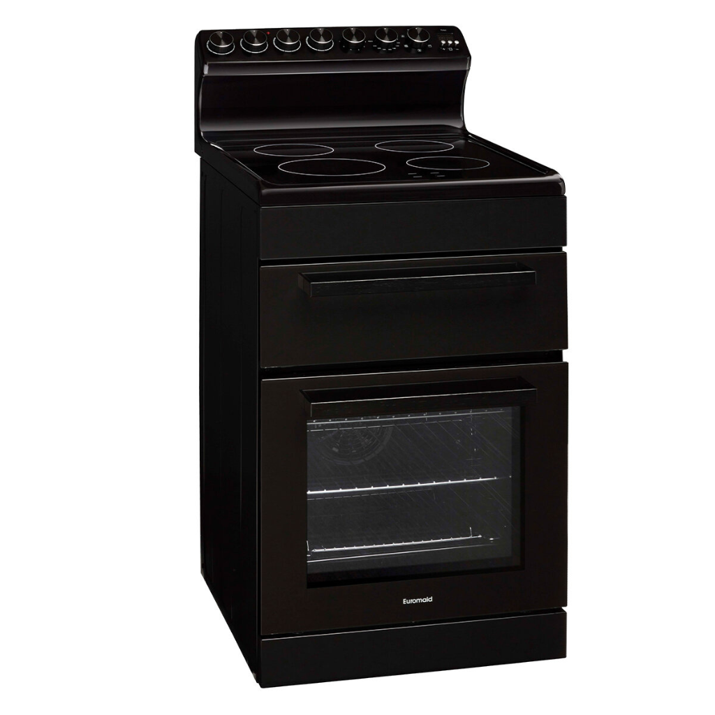 Euromaid EFS54RC-DCB 54cm Freestanding Electric Oven with Ceramic Cooktop