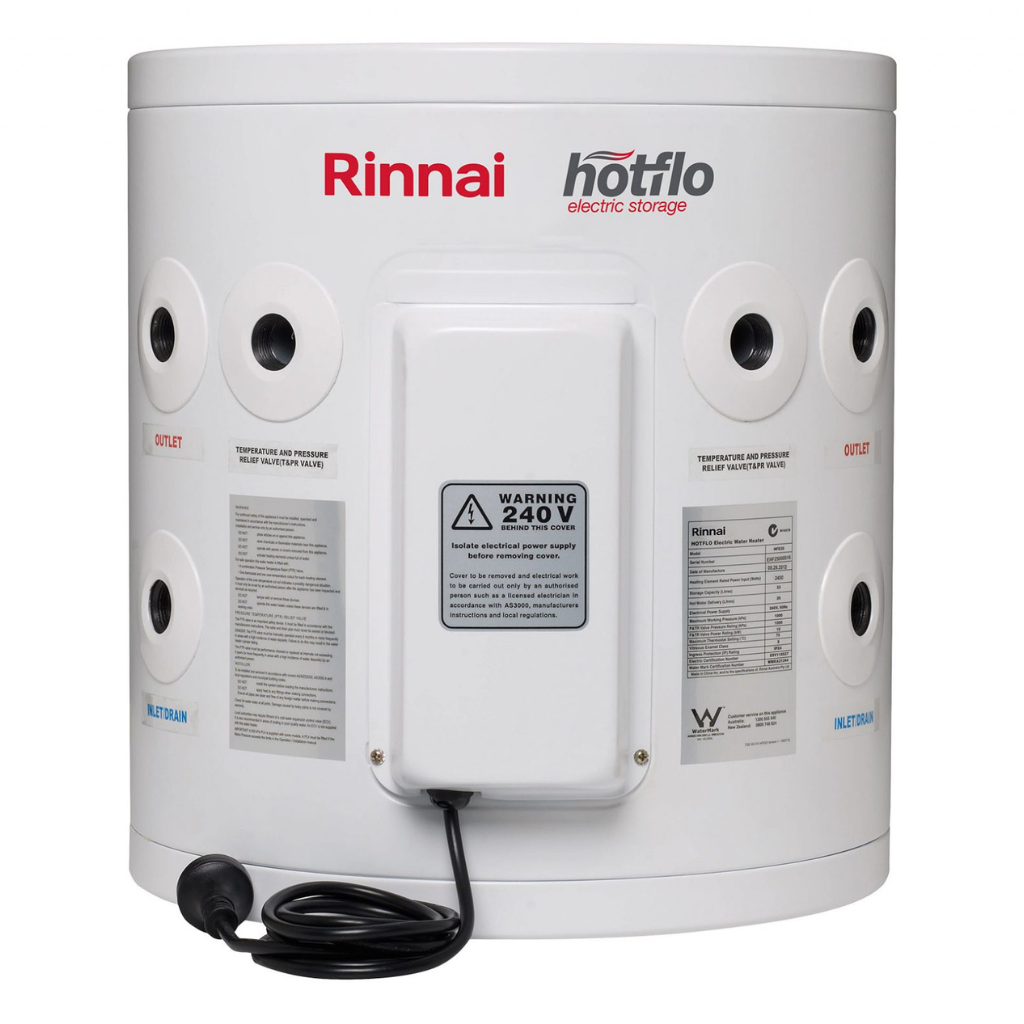 Rinnai EHF25S24HP 25L Hotflo Electric Storage Water Heater 2.4kW Hard Water w/ Plug in