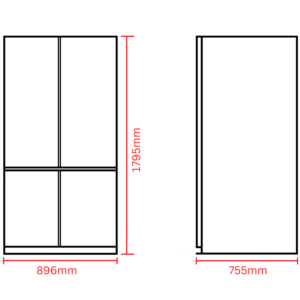 Electrolux EQE5657BA 562L Black French Door Fridge