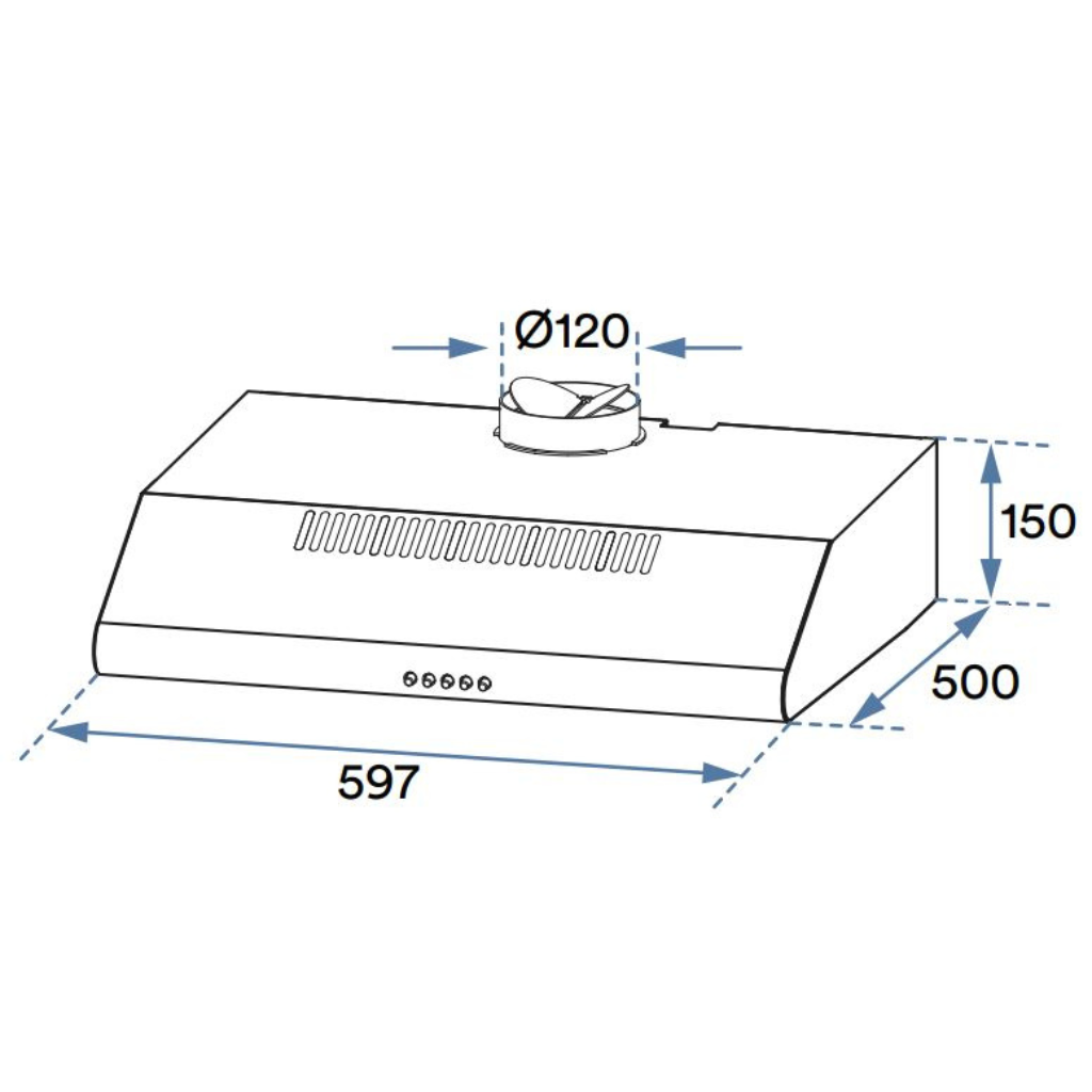 Esatto ERF60S Stainless Steel 60cm Fixed Rangehood