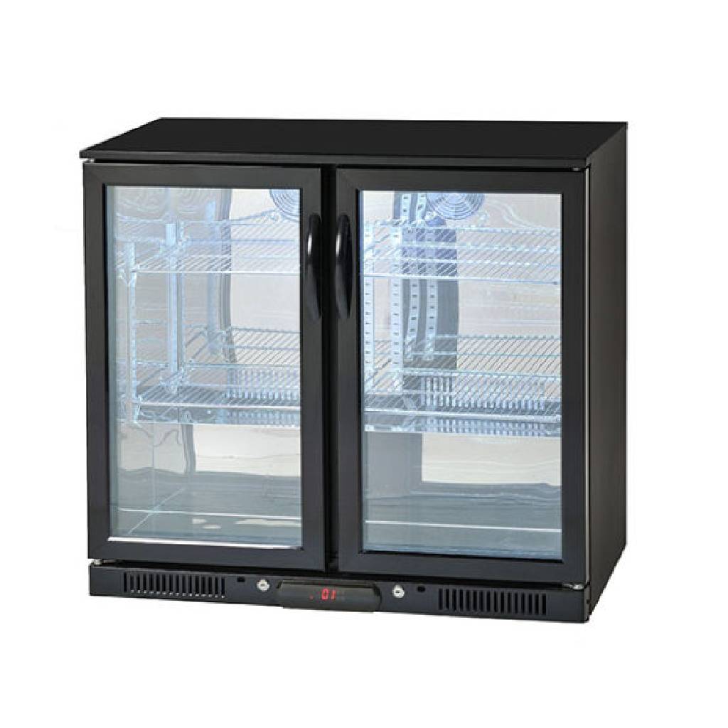 Crossray FRIDGE-DBBLK Black 208L Double Fridge