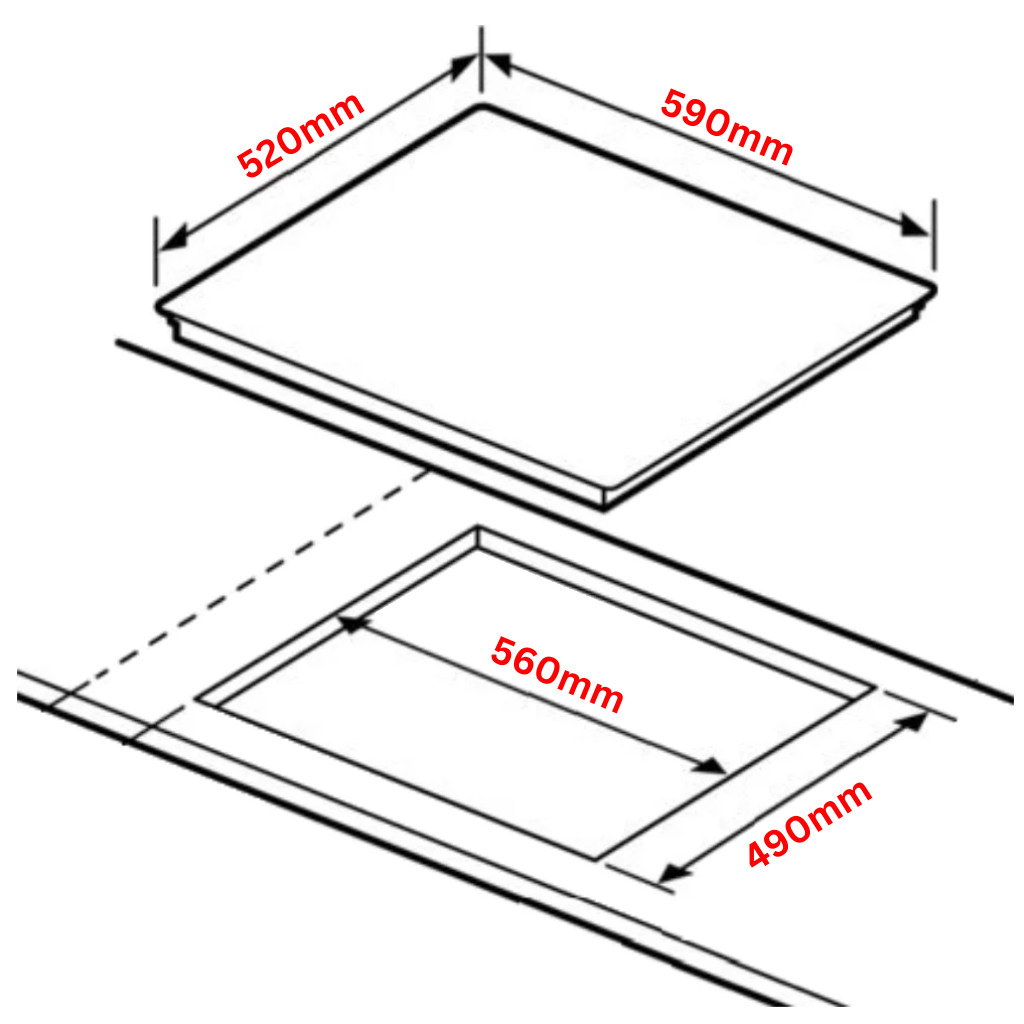 Fulgor FCH60 Dimension Image - The Appliance Guys