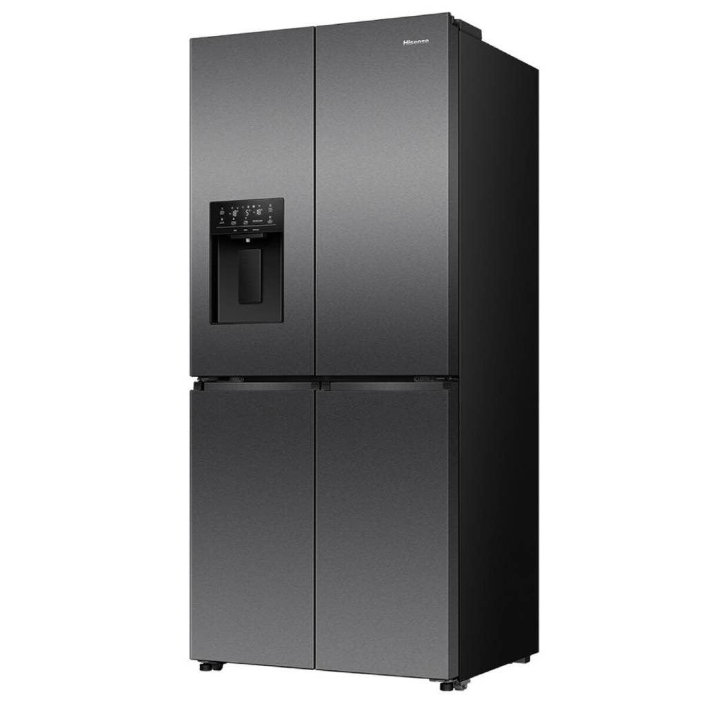 Hisense HRCD483TBW 483L Black Steel French Door Fridge with Non-plumbed Ice and Water Dispenser