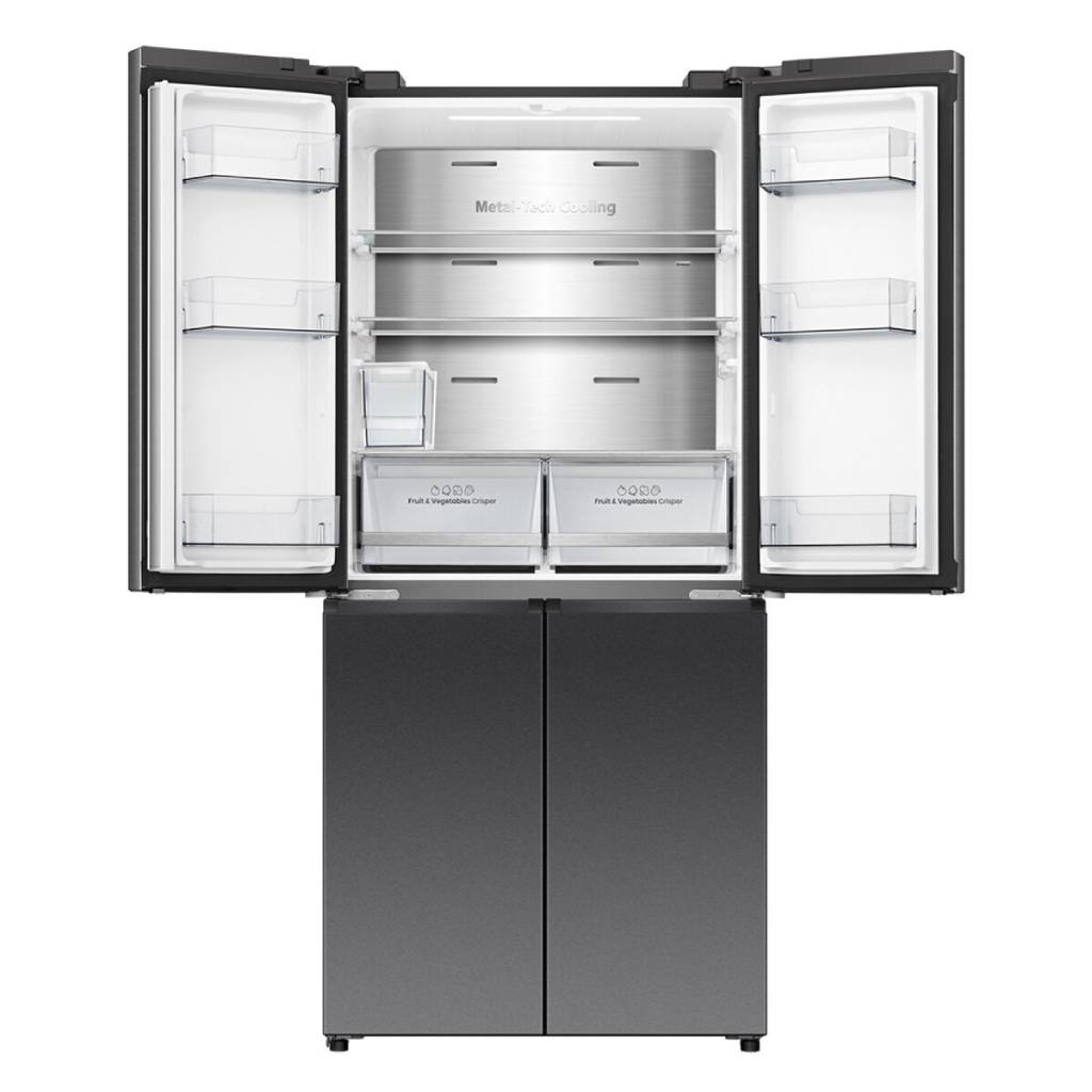 Hisense HRCD483TBW 483L Black Steel French Door Fridge - The Appliance Guys