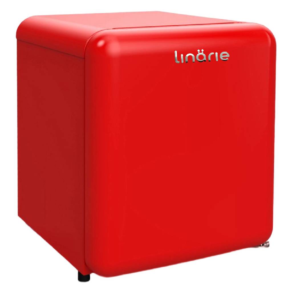 Linarie Chatel LK48MBRED 48L Red Retro Mini Fridge with Built-In Freezer Compartment