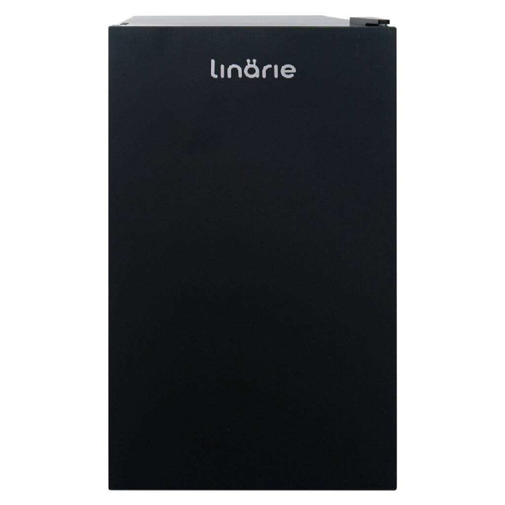 Linarie Huez LK90TTBG 91L Black Glass Mini Fridge with Built-in Freezer Compartment