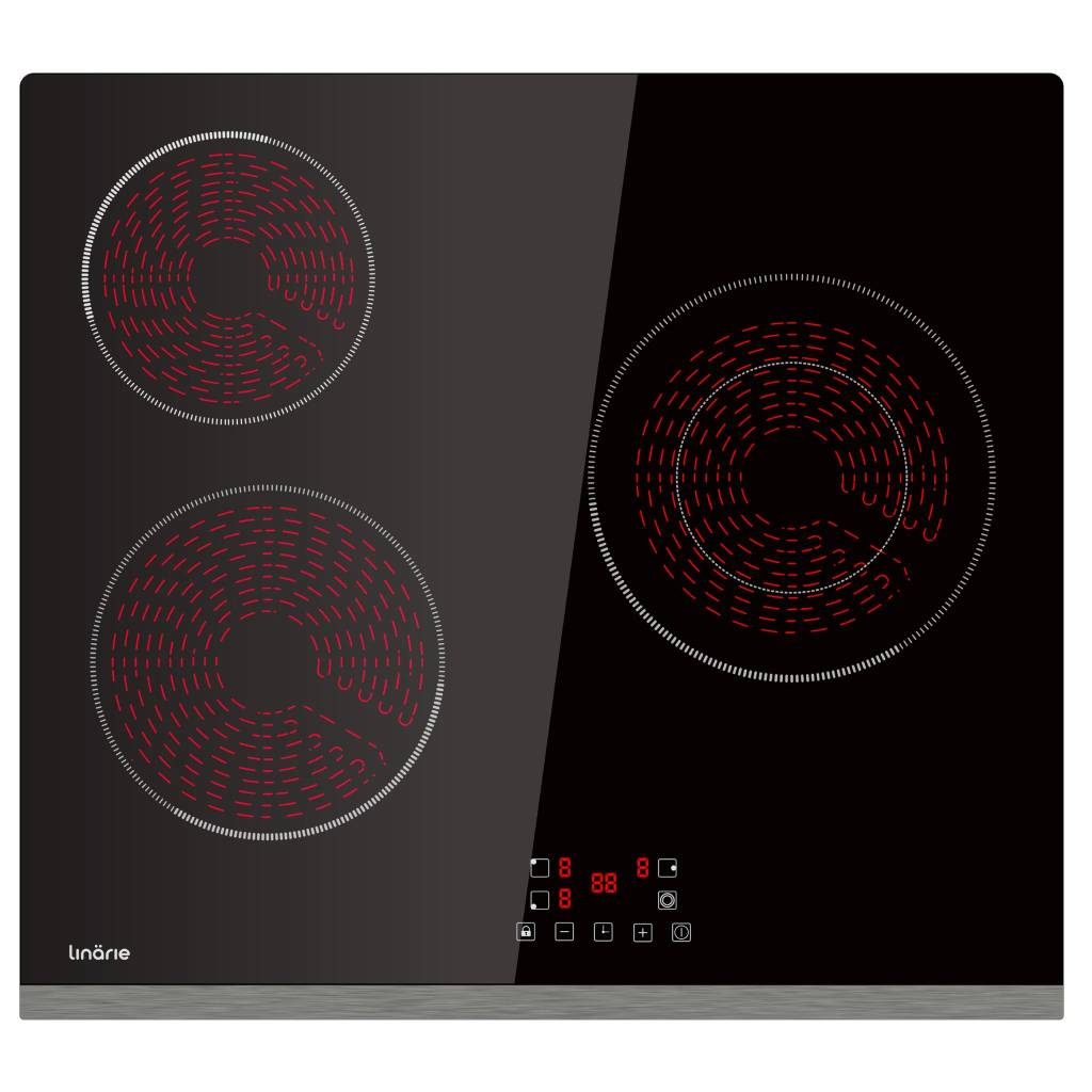 Linarie Nice LS60C3Z 60cm Black 3 Zone Ceramic Cooktop