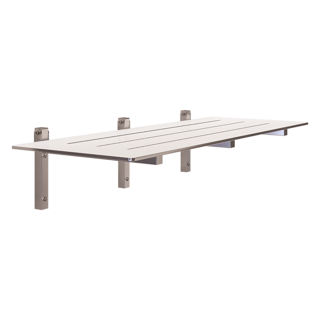 Metlam ML991_CL Stainless Steel Accessible Folding Shower Seat in Compact Laminate