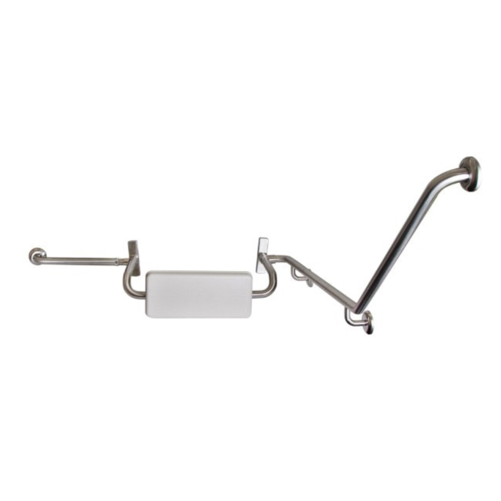 Metlam MLR121LH_SET Stainless Steel 40° Grab Rail & Backrest Set LH