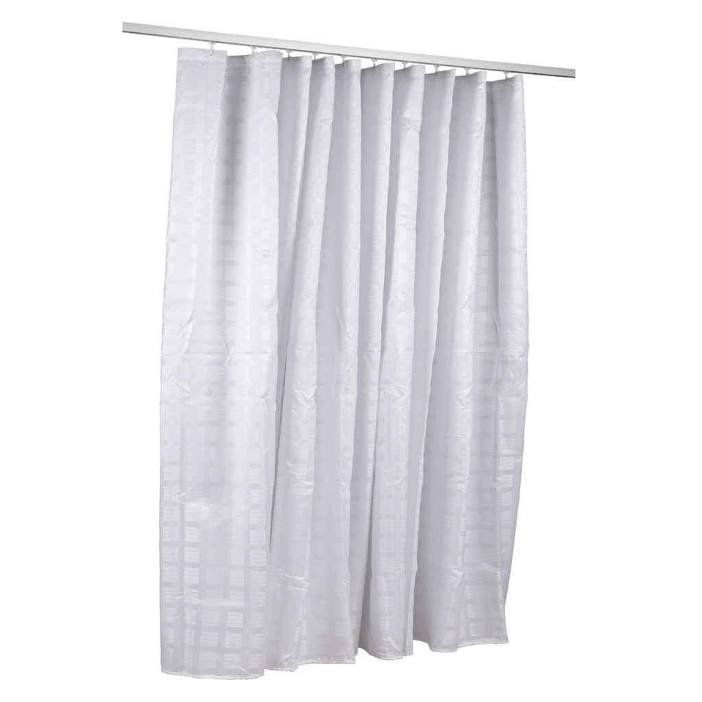 Metlam SC_WBS3020 White 3000mm x 2000mm SC-Series Box Stripe Shower Curtain