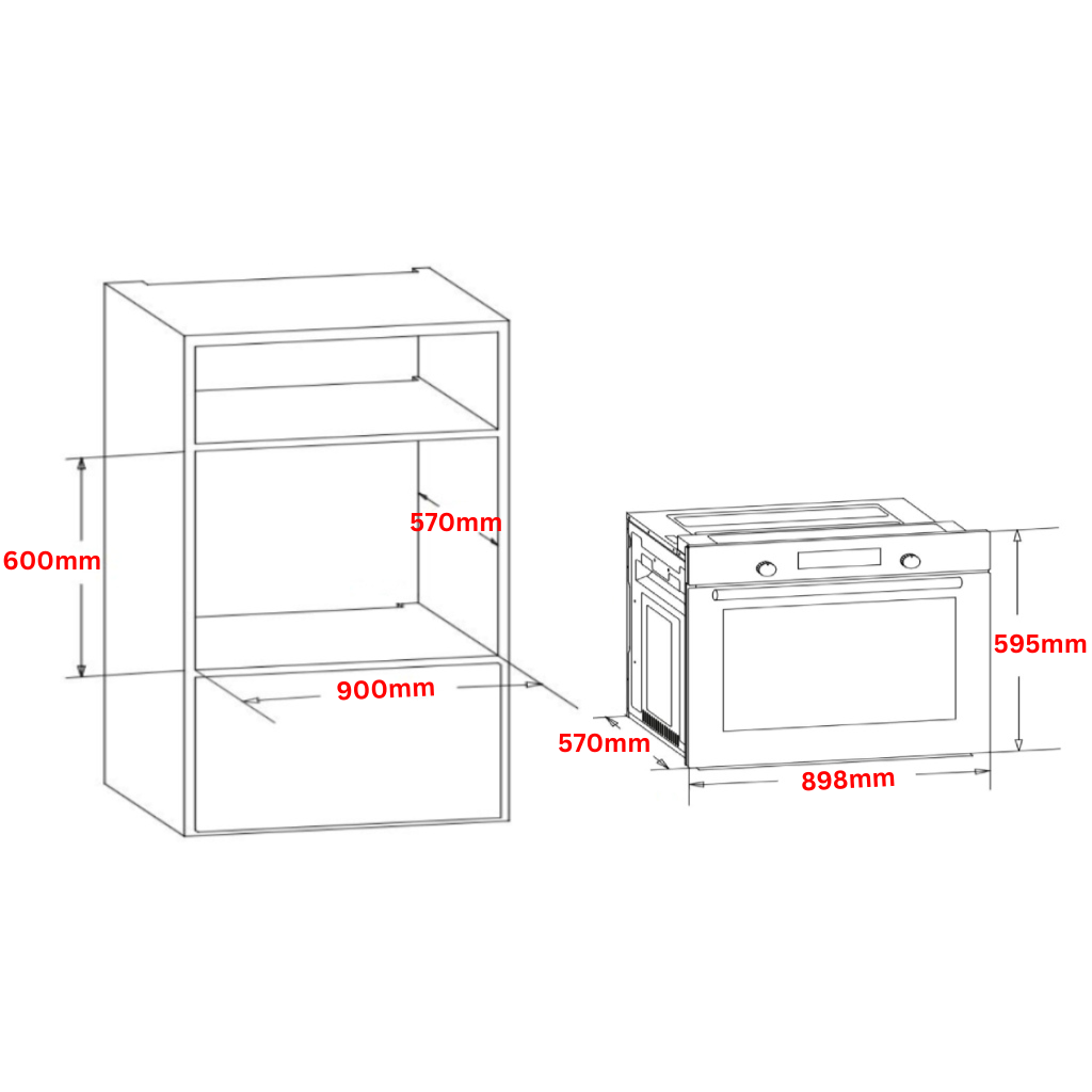 Omega OBO960X1 Dimension Image - The Appliance Guys