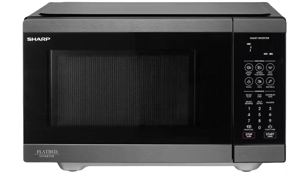 Sharp SM267FHBS 26L 900W Flatbed Microwave Oven with Smart Inverter Bl ...