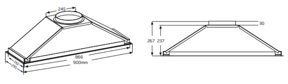Schweigen EV-9UCQST 90cm Stainless Steel Undermount Rangehood (Silent)