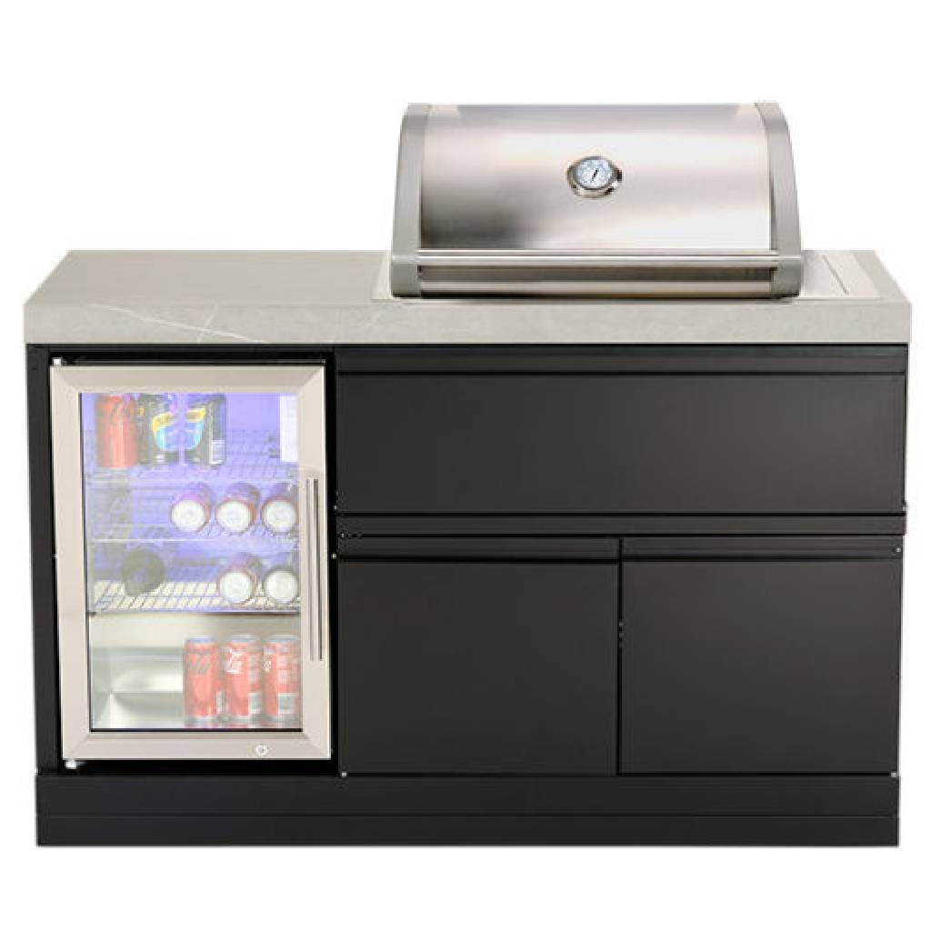 Crossray TC2K-MK1  Black/Stainless Steel Mini kitchen with 2 Burner Gas BBQ