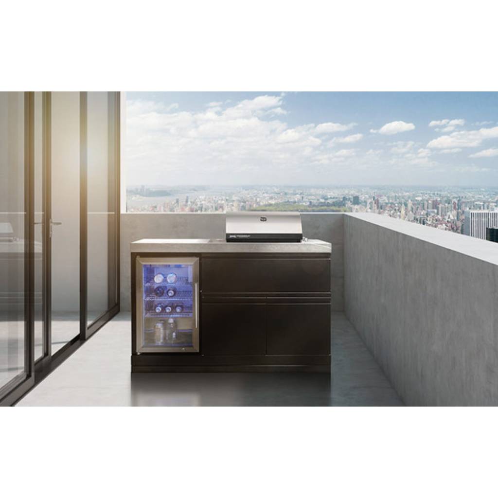 Crossray TC2K-MK1  Black/Stainless Steel Mini kitchen with 2 Burner Gas BBQ