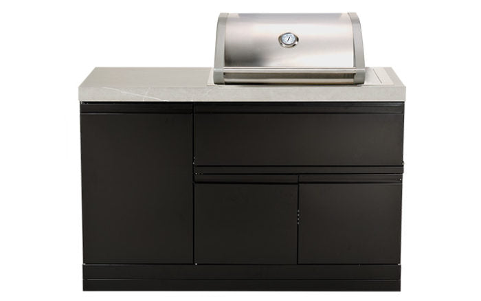 Crossray TC2K-MK2 Black/Stainless Steel Mini kitchen with 2 Burner Gas BBQ
