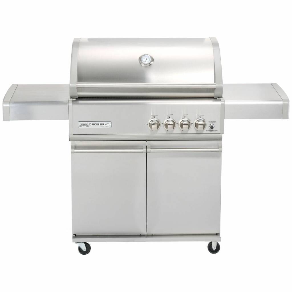 Crossray TCS4PL Stainless Steel 4 Burner Gas BBQ with Trolley