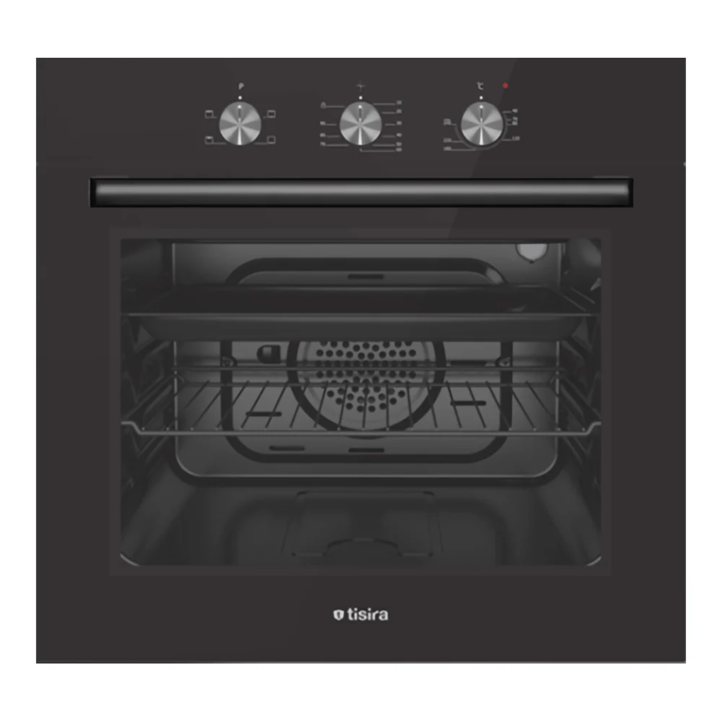 Tisira TOT644BE Black 60cm 66L 4-Cooking Function Built-In Oven