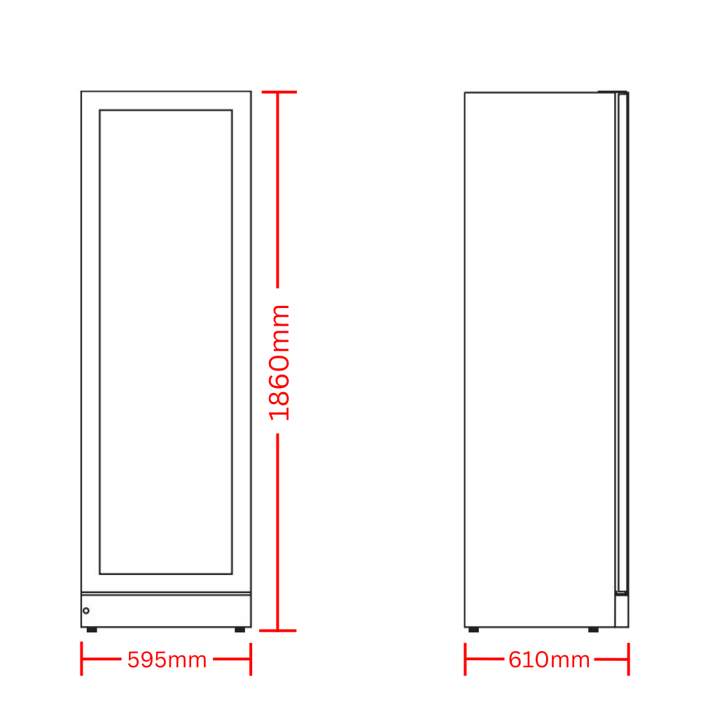 Vintec V190SG2E-BK Dimension Image - The Appliance Guys