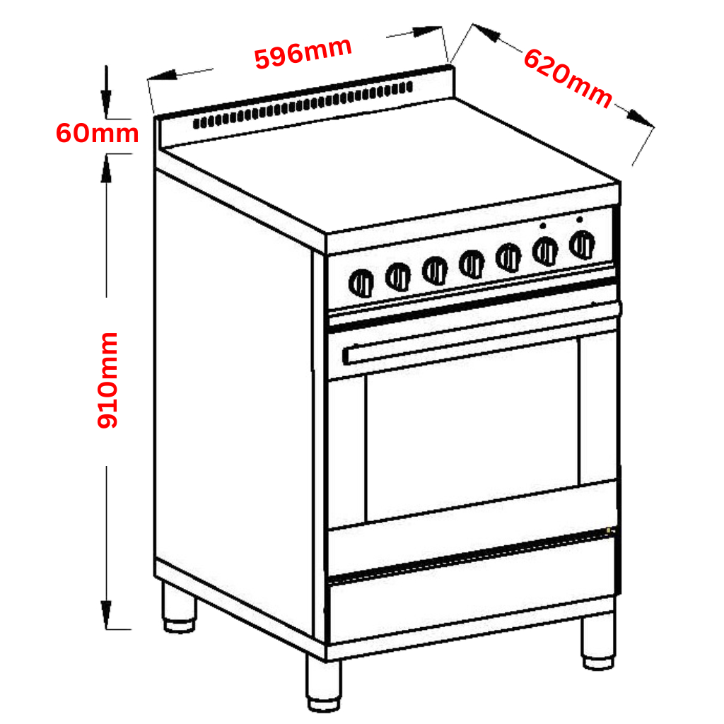 Westinghouse WFE612SC Dimension Image - The Appliance Guys