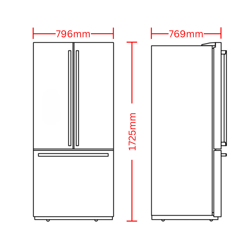 Westinghouse WHE5204BC 491L Dark Stainless French Door Fridge
