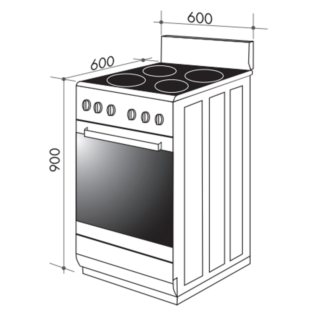 Artusi AFE607W 60cm White Electric Solid Hotplate Freestanding Stove - The Appliance Guys