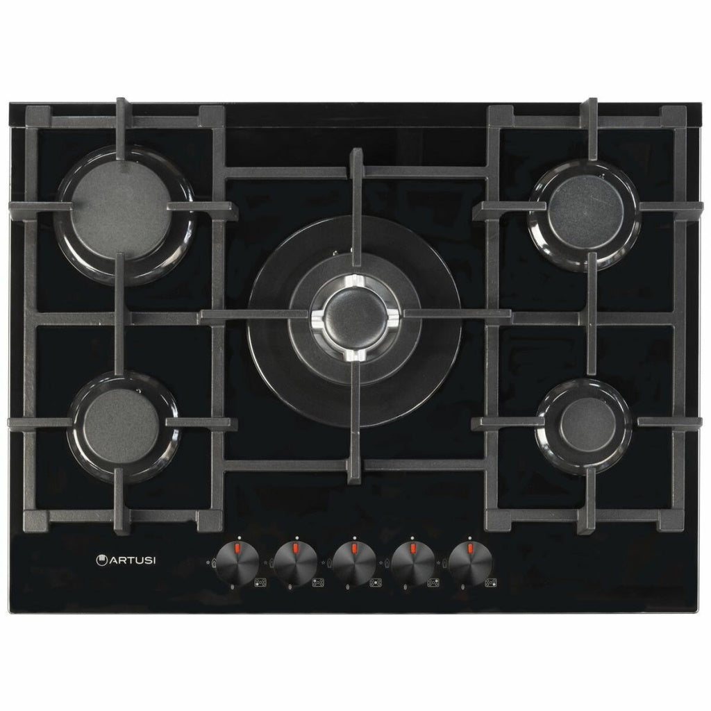 Artusi CAGH7000B 70cm Black Gas Cooktop - The Appliance Guys