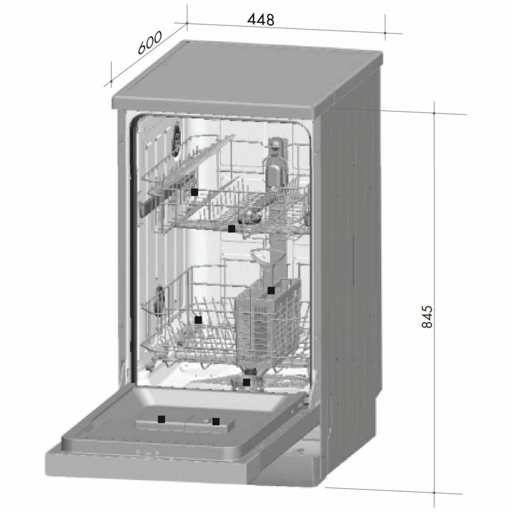 Artusi ADW4501X 45cm Stainless Steel Freestanding Dishwasher - The Appliance Guys