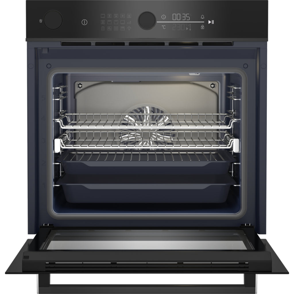 Beko BBO6852SDX 60cm Black Aeroperfect™ Built-In Electric Oven with SteamShine® - The Appliance Guys