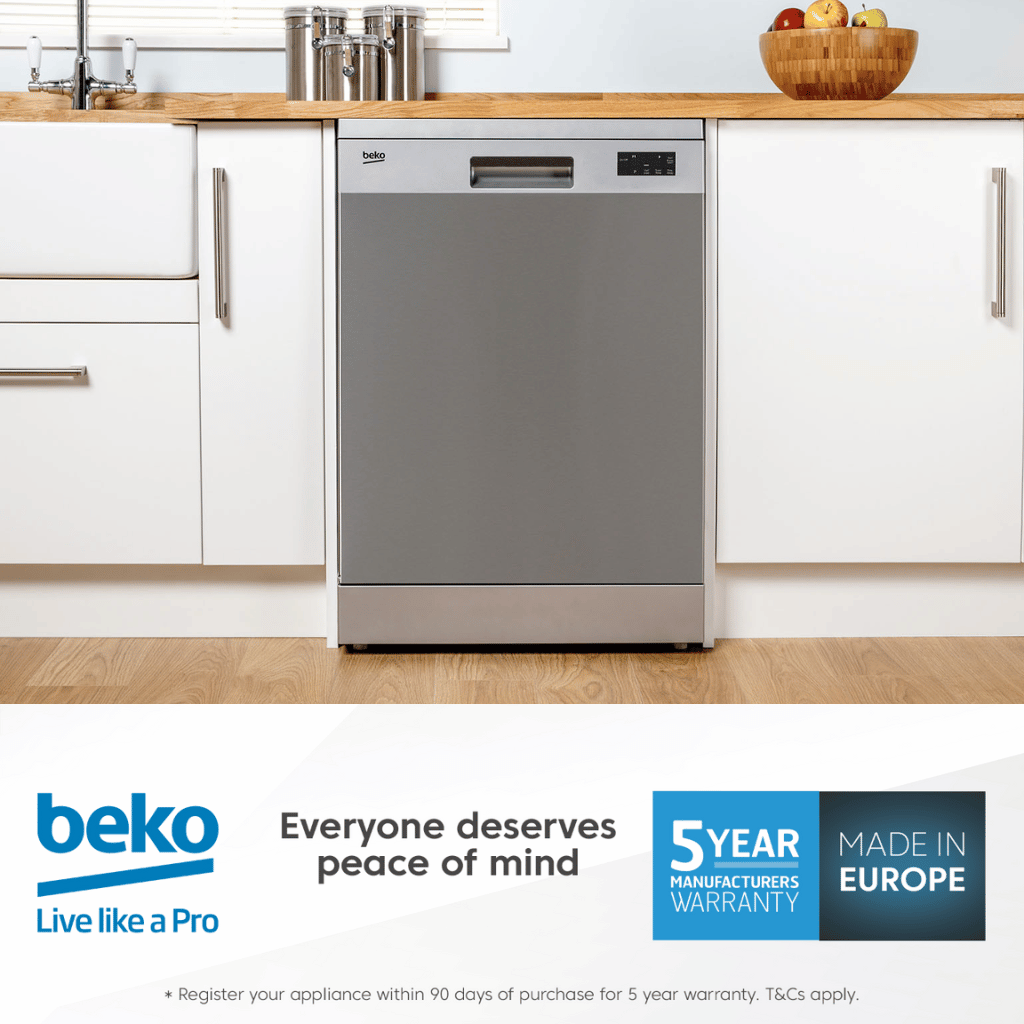 Beko BDF1640DX 60cm Dark Stainless Steel Freestanding Dishwasher with Hygiene Intense