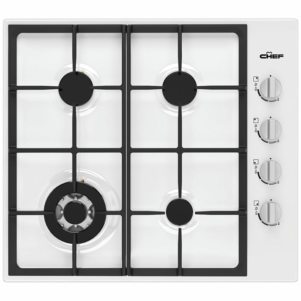 CHEF CHG644WC 60cm White Gas Cooktop - The Appliance Guys