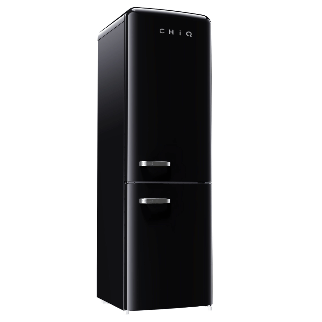 Chiq CRBM229NB 231L Retro Style Bottom Mounted Black Fridge