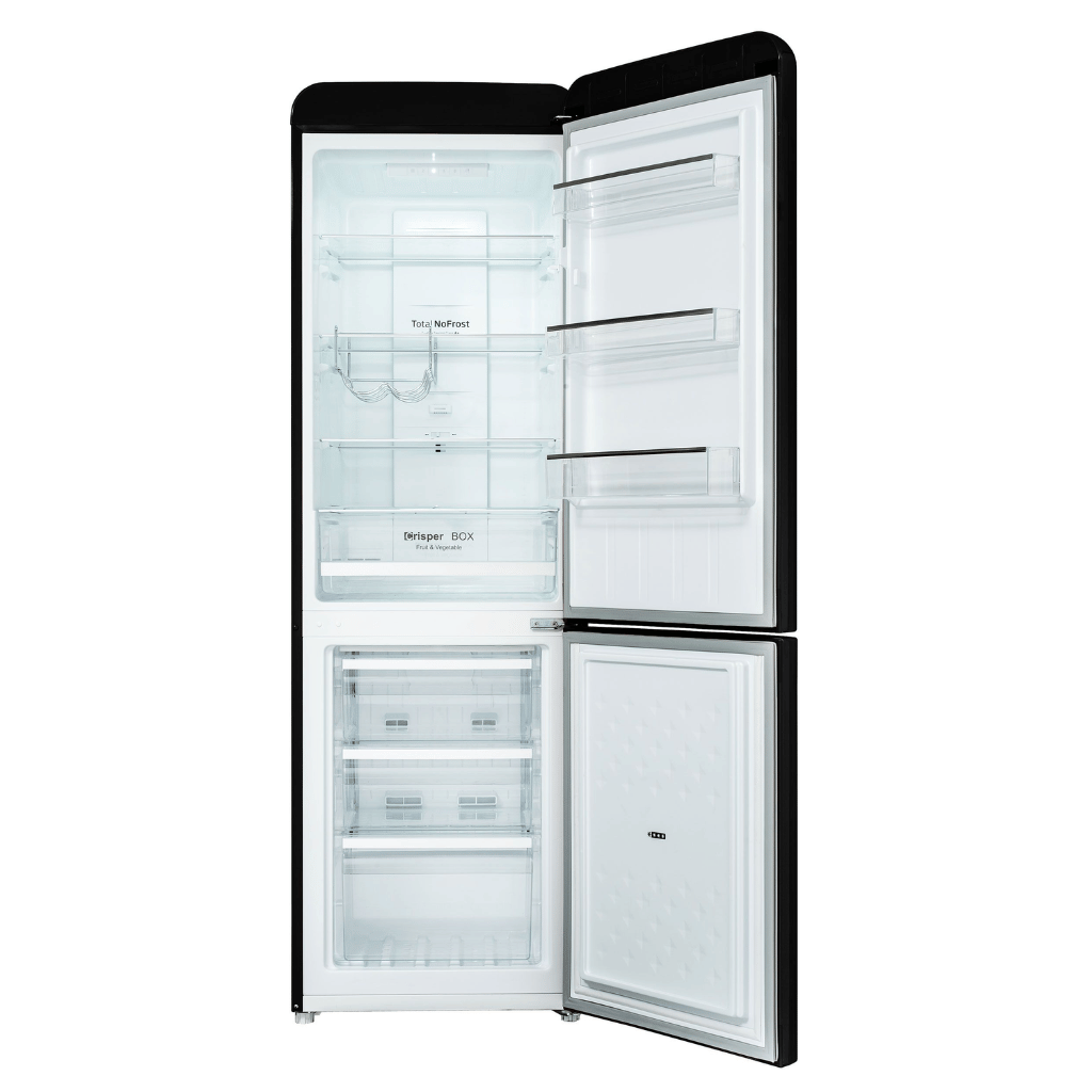 Chiq CRBM229NB 231L Retro Style Bottom Mounted Black Fridge