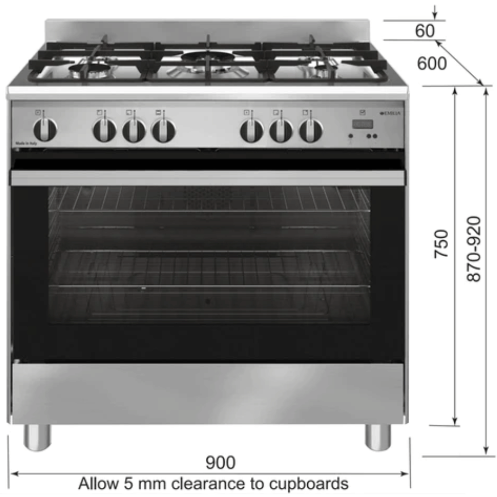 Emilia EM965GG 90cm Stainless Steel Gas Oven